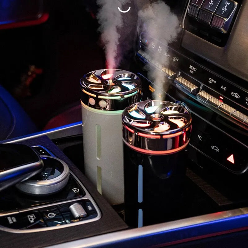 Humidificador de aire enchufable para coche, lo último con luz nocturna de Color, humidificador silencioso pequeño de 300ml, ambientador, máquina de aromaterapia para el hogar