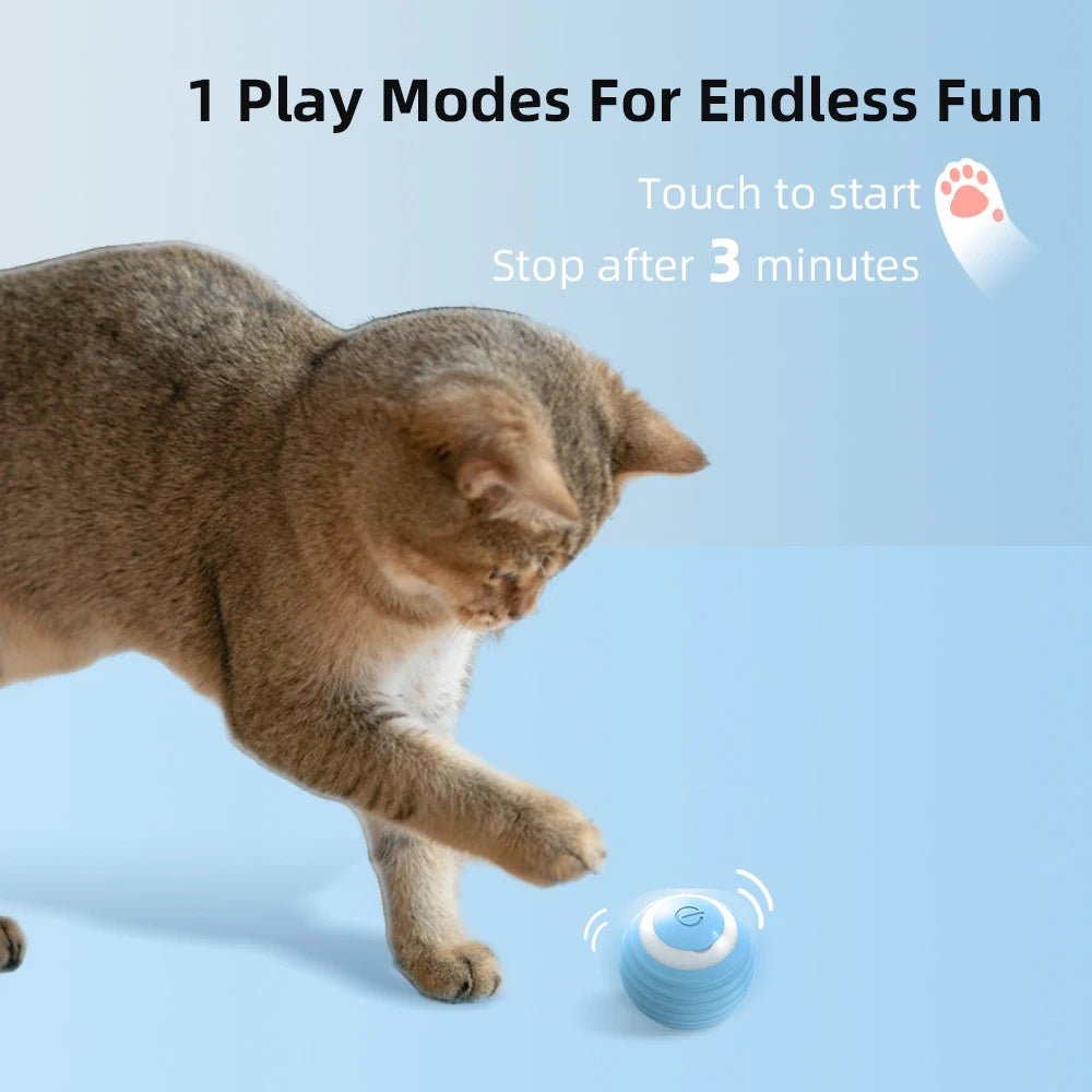 Electric Cat Ball Toys Automatic Rolling Smart Cat Toys Interactive for Cats Training Self-moving Kitten Toys for Indoor Playing