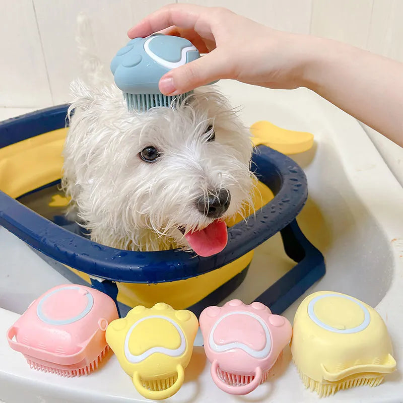 Cepillo de baño de silicona para mascotas, peine de masaje para SPA para perros, ducha para gatos, peine para el cuidado del cabello, cepillo de limpieza para perros, suministros para mascotas